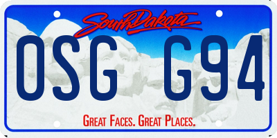 SD license plate 0SGG94