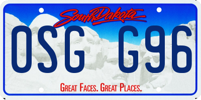SD license plate 0SGG96