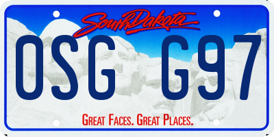 SD license plate 0SGG97