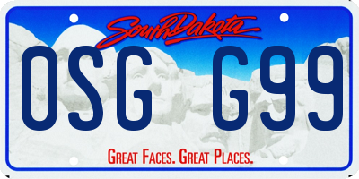 SD license plate 0SGG99