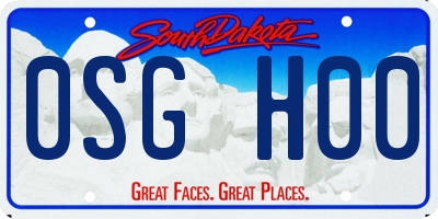 SD license plate 0SGH00
