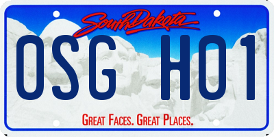 SD license plate 0SGH01