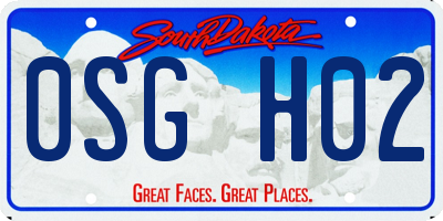 SD license plate 0SGH02