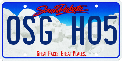 SD license plate 0SGH05