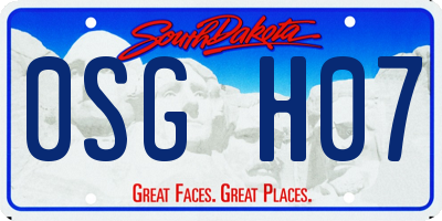 SD license plate 0SGH07