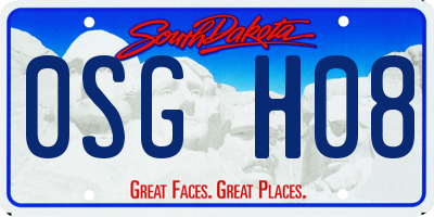 SD license plate 0SGH08