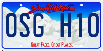 SD license plate 0SGH10