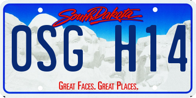 SD license plate 0SGH14