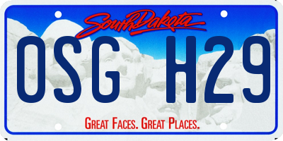 SD license plate 0SGH29