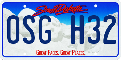 SD license plate 0SGH32