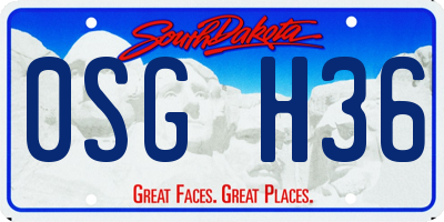 SD license plate 0SGH36