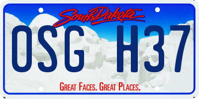 SD license plate 0SGH37