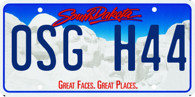 SD license plate 0SGH44