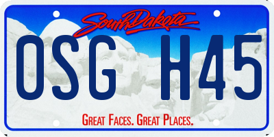 SD license plate 0SGH45