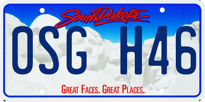 SD license plate 0SGH46
