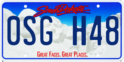 SD license plate 0SGH48