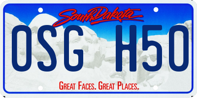SD license plate 0SGH50