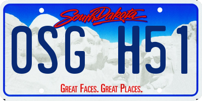 SD license plate 0SGH51