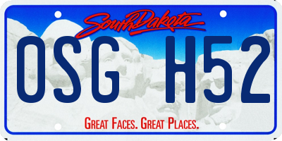 SD license plate 0SGH52