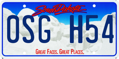 SD license plate 0SGH54