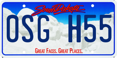 SD license plate 0SGH55
