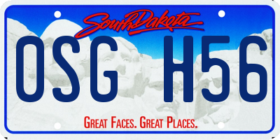 SD license plate 0SGH56