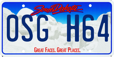 SD license plate 0SGH64
