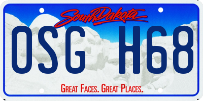 SD license plate 0SGH68