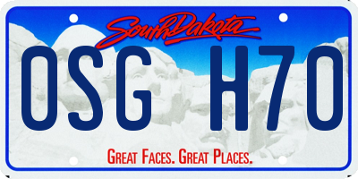SD license plate 0SGH70