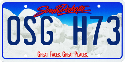 SD license plate 0SGH73