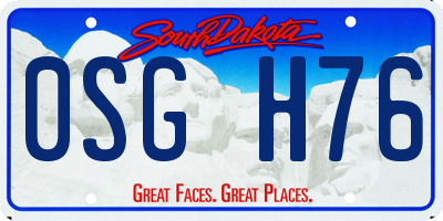 SD license plate 0SGH76