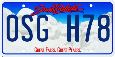 SD license plate 0SGH78