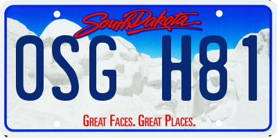 SD license plate 0SGH81