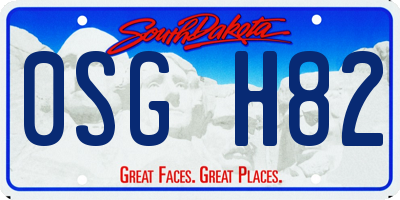 SD license plate 0SGH82