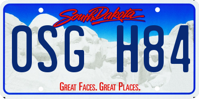 SD license plate 0SGH84