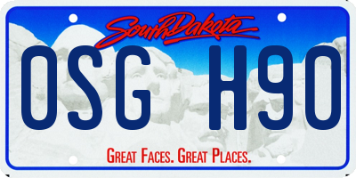 SD license plate 0SGH90