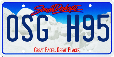 SD license plate 0SGH95