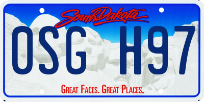 SD license plate 0SGH97