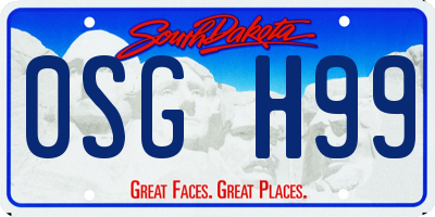 SD license plate 0SGH99