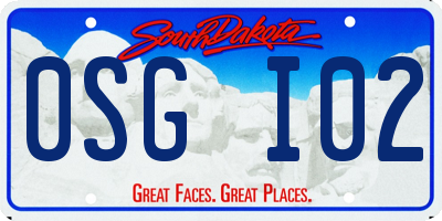 SD license plate 0SGI02