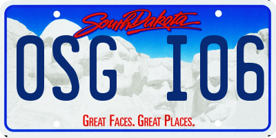 SD license plate 0SGI06