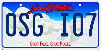 SD license plate 0SGI07