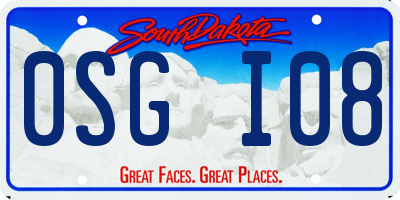 SD license plate 0SGI08