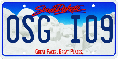 SD license plate 0SGI09