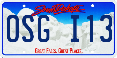 SD license plate 0SGI13