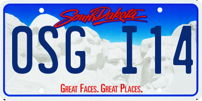 SD license plate 0SGI14