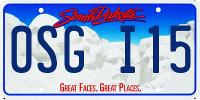 SD license plate 0SGI15