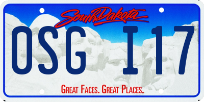 SD license plate 0SGI17