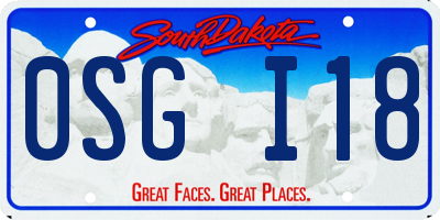 SD license plate 0SGI18