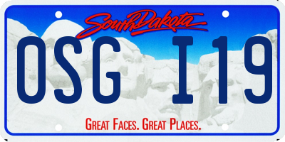 SD license plate 0SGI19